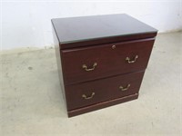 Glass Top, Worn Office Filing Cabinet w/ 2 Drawers