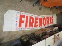 3 Vintage Fire Works Banners