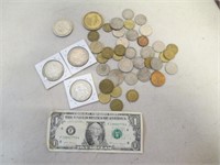 Lot of Vintage Tokens & Foreign Coins