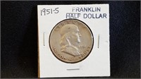 1951S Franklin Half Dollar