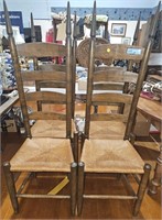 4 LADDER BACK CHAIRS MADE IN MOUNTAINS OF VA