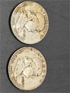 2- Franklin Half Dollars 1952 & 1954