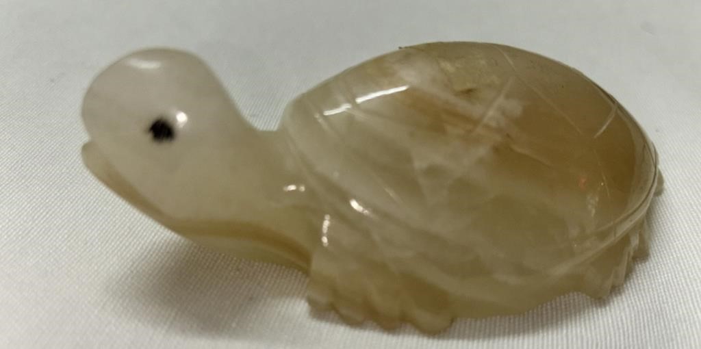 Vintage Onyx Stone Carved Turtle