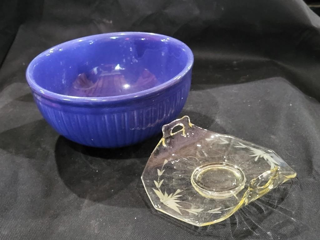 VTG Mixing Bowl & Yellow Depression Dish