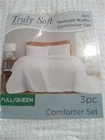 Full/Queen 3pc Textured Waffle Comforter Set