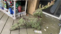 Mossy Deer Stag Grapevine Yard Decor Topiary