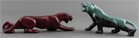 Glazed Ceramic Model of Prowling Jungle Cats, 2