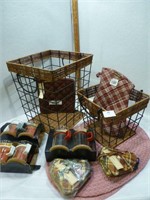 NEW 2 Baskets / Pot  Holders / Oven Mitts / Mugs