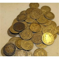 Lot of (50) Barber Dimes - Circulated