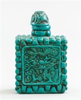 Chinese Turquoise Ceramic Snuff Bottle