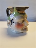 Vintage Head Pitcher 7 1/4" tall