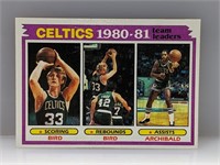 1981-82 Topps Celtics Team Leaders Bird Archibald