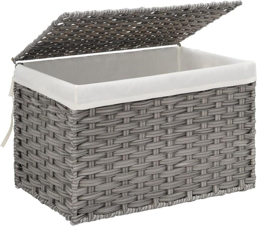 Square Plastic Wicker Baskets with lid