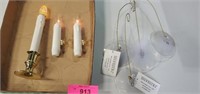 Window Ornament Holders, Battery Lighted Candles