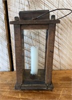 Antique Wood Candle Lantern Lamp