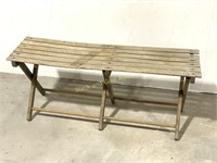Fold Up Wooden Primitive Bench