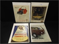 4 Old Automobile Ads on Board