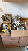 3 misc box lots. Sanding belts, washer hoses, and