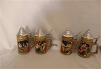 4 BEER STEINS