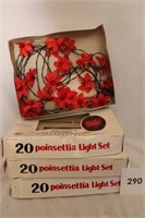 3 EARLY POINSETTA LIGHTS SETS