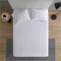 All Natural Cotton Percale Quilted Mattress Pad Wh