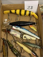 Large wooden and other fishing lures