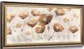 Framed Poppy Flower Canvas  Gold Foil  60x30