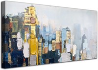 Abstract Painting Textured Canvas  58x29