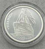 (Y) 1998 Silver Titanic Sailor with Helm Wheel