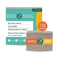 ECO SOUL 100% Compostable Bamboo Paper Napkin Napk