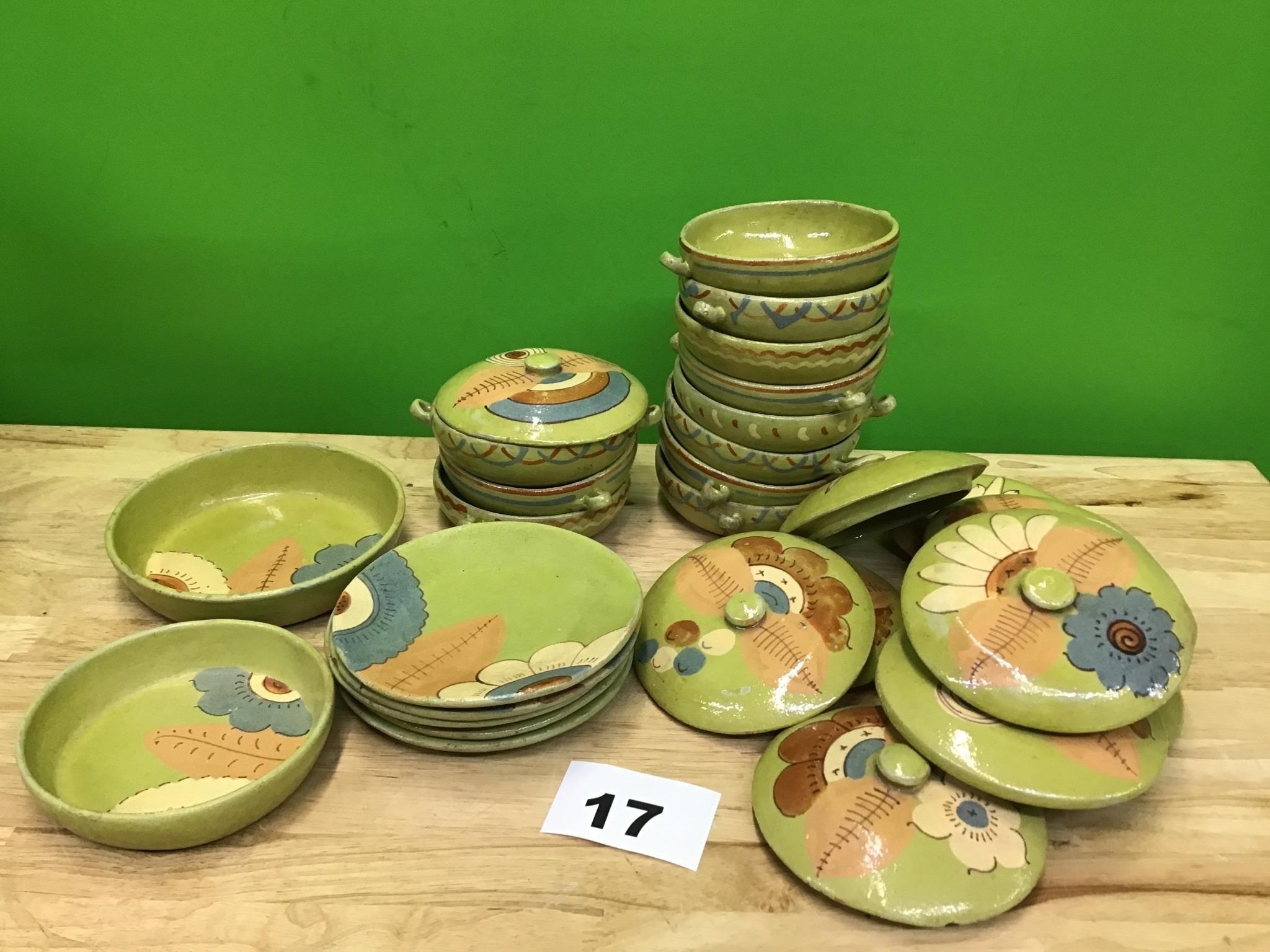 Antique Mexican Pottery Set