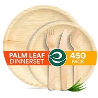 100% Compostable Palm Leaf Dinnerware Set Of 450 1