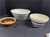 Three Bowls: Watt, Roseville & Stoneware