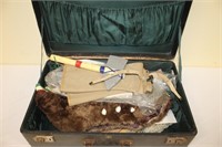 Vintage suitcase filled with Boy scouts items