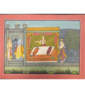 Indian Pahari School Miniature Painting From A Bha