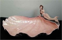 Vintage 16 x 8 x 3-in seashell decor with mermaid