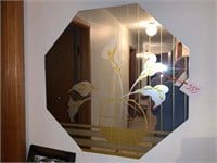LOVELY TULIP ETCHED WALL MIRROR