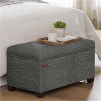 N4636  SONGMICS 30 Storage Ottoman Bench Dark Gr