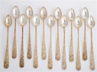KIRK REPOUSSE STERLING ICED TEA SPOONS (13)