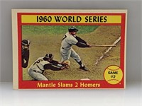 1961 Topps #307 Mantle Slms 2 Homers WS Yankees