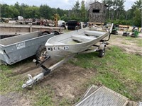 Aspen 14' Aluminum boat on trailer