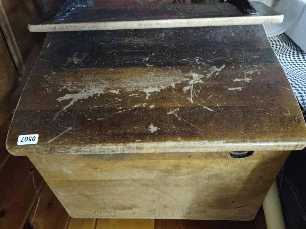 Wood & Metal Vintage Child's Desk/Seat Combo