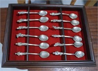 Dickens Christmas Carol Pewter Spoons & Case