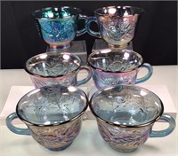Vintage Indiana Blue Carnival Glass Cups