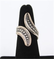 Ladies Sterling Silver By-Pass Fashion Ring