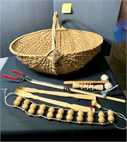 A Basket Full of Wooden Tools
