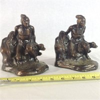 Pair of native american book ends