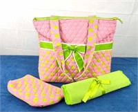 Quilted Diaper Bag & Accessories, NEW