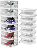 TIDYAVE Shoe Boxes Clear Plastic Stackable, Shoe S