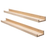 AZSKY 2pc 36in Natural Wood Floating Shelves